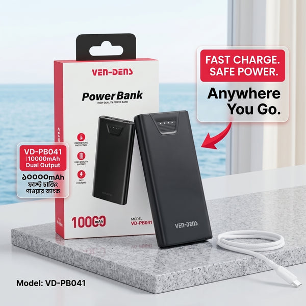 VEN-DENS 10000mAh Fast Charging Power Bank